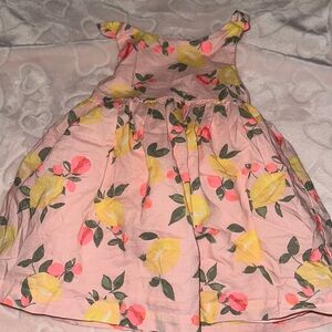 Floral Pink Dress with Lemon Print